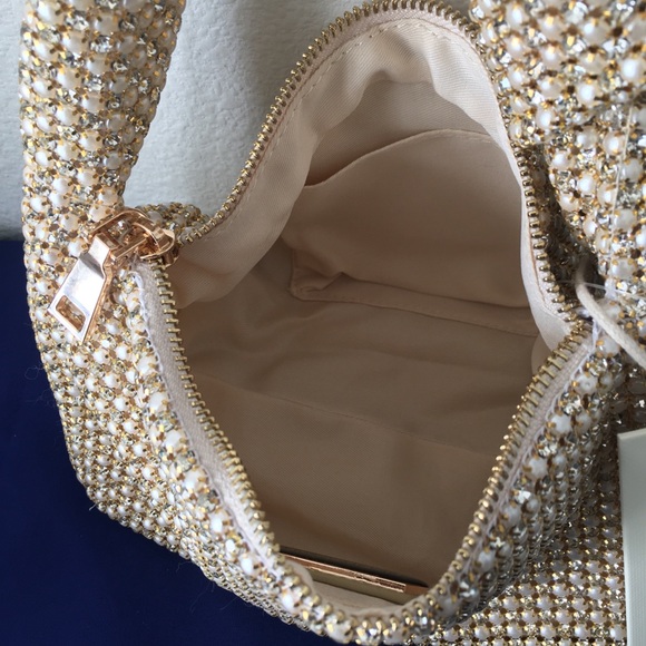 Madison West Crystal Pearl Knot Handbag - Picture 12 of 15